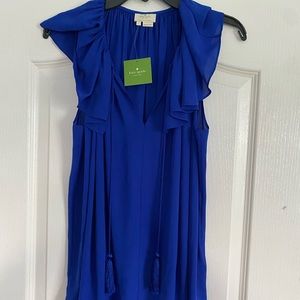 NWT Kate Spade Tie Neck Ruffle Top Large